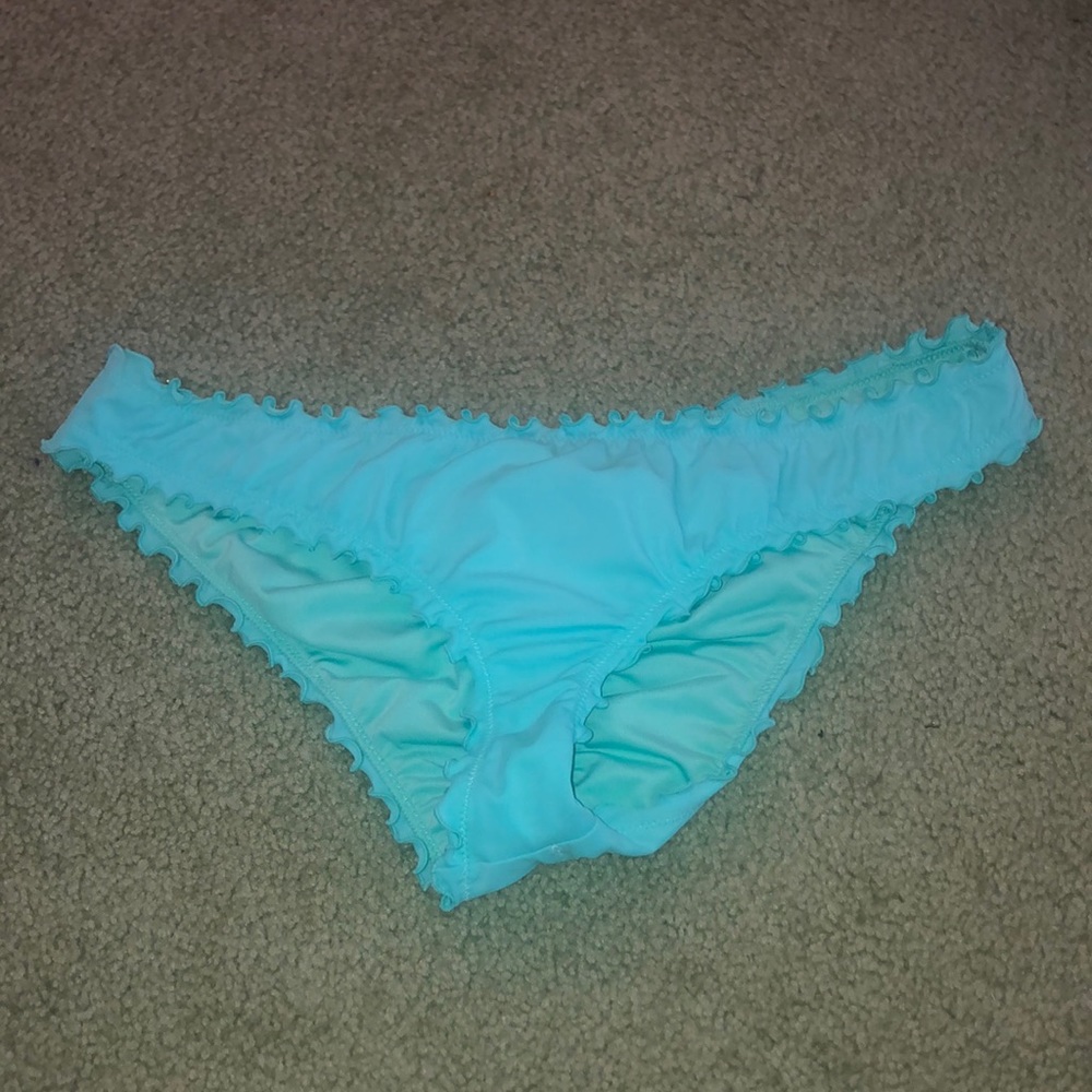 Aqua ruffled swim bottoms